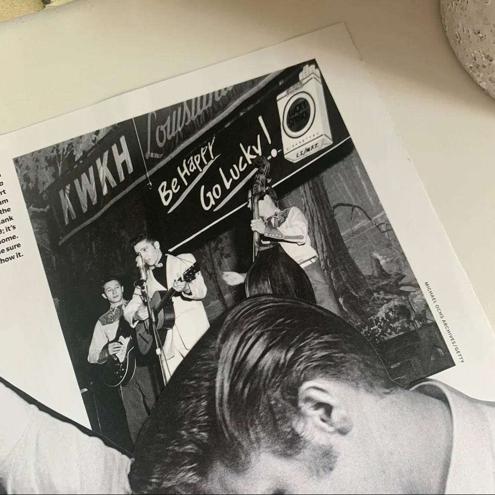 Elvis Presley 1954 Collage Vintage Early Career Rock n‎ Roll Wall Art